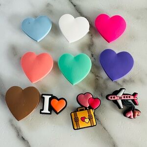 10 pieces Decorative Shoe Charms for Crocs - heart travel